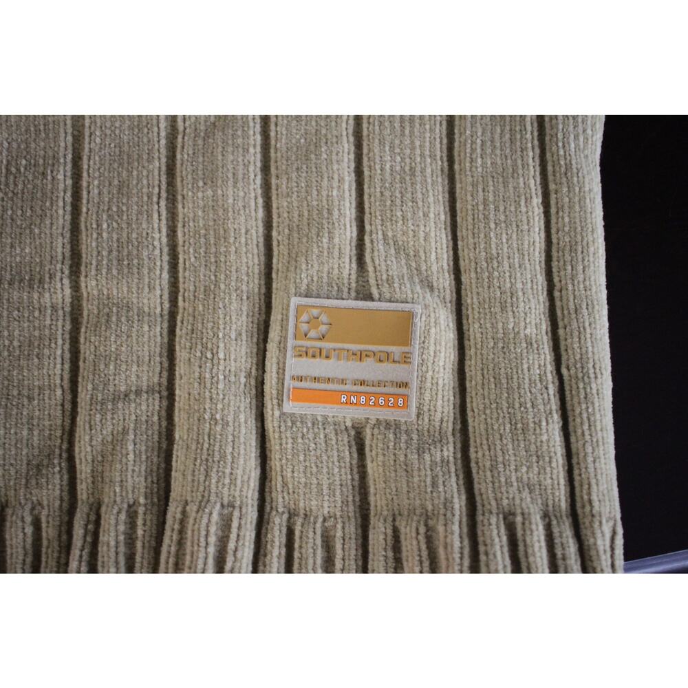 Vintage Southpole Chenille Turtleneck Sweater XL Tan Cream Hip Hop Y2K Knit - Picture 7 of 9